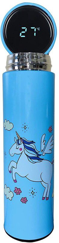 TRENDS ALERT Stainless Steel Insulated Unicorn with Smart Temperature Display (Pack of 1)Blue 500 ml Bottle  (Pack of 1, Blue, Steel)
