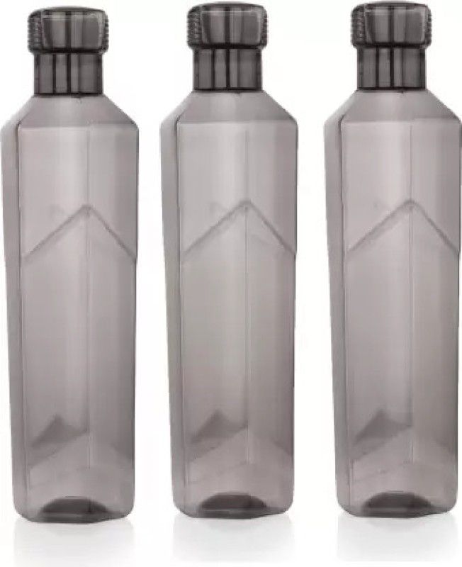 SIDDHESHWAR TRADING Premium Glacier Fridge Water Bottles Set Of 3 For Gym, Office, Home ( 3 PCS ) 1000 ml Bottle  (Pack of 3, Black, PET)