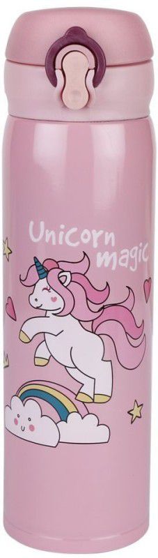 GAMLOID BEST BUY Unicorn Children Water Cartoon Vacuum Flasks Drink Thermoses School Kid 500 ml Bottle  (Pack of 1, Multicolor, Steel)