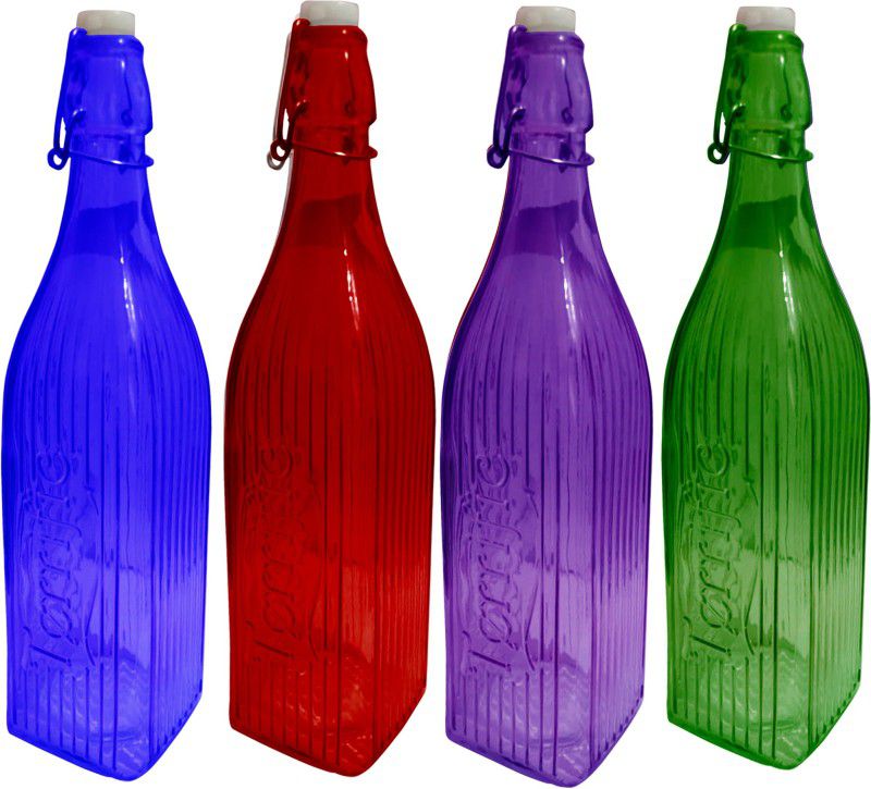 Rsraghav HDLG11 1000 ml Bottle  (Pack of 4, Multicolor, Glass)