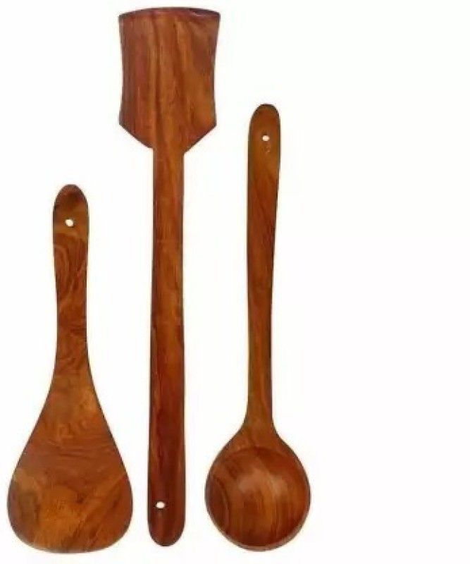 Hubwooden Wooden Ladle  (Pack of 3)