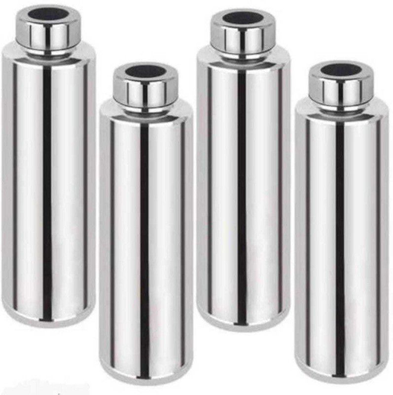 ATROCK Water Bottle| Stainless Steel Fridge Bottle Set of 4 LEAK PROOF (Pack of 4) 1000 ml Bottle  (Pack of 4, Silver, Steel)