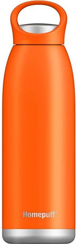 Home Puff Thermo Stainless Steel Insulated Water Bottle, Leak Proof, 8+hrs Hot/20+hrs Cold 900 ml Bottle  (Pack of 1, Orange, Steel)