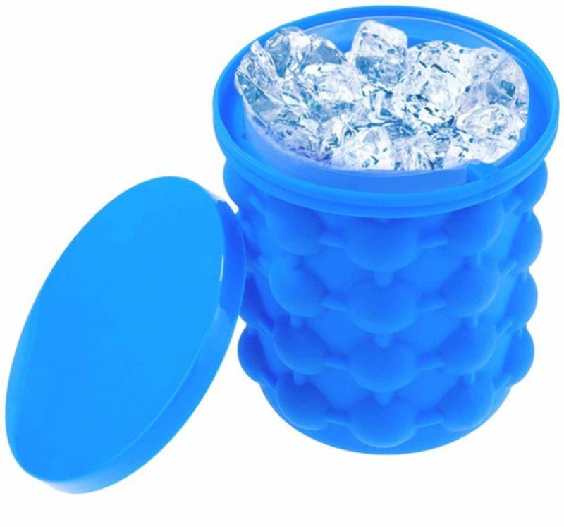 VibeX 1 L Plastic, Silicone IVX™-482-LM-Silicone Ice Cube Maker Bucket for Home, Outdoor, Party Drink Ice Bucket  (Blue)