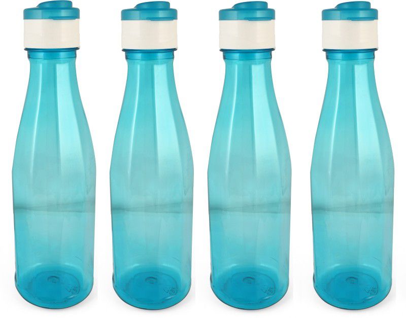 NAMANSHU TEX Plastic Fridge Bottles 1 Litre (SKY BLUE) Set of 4 1000 ml Bottle  (Pack of 4, Blue, Plastic)