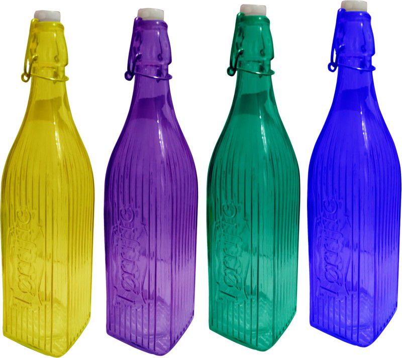 Rsraghav HDLG34 1000 ml Bottle  (Pack of 4, Multicolor, Glass)