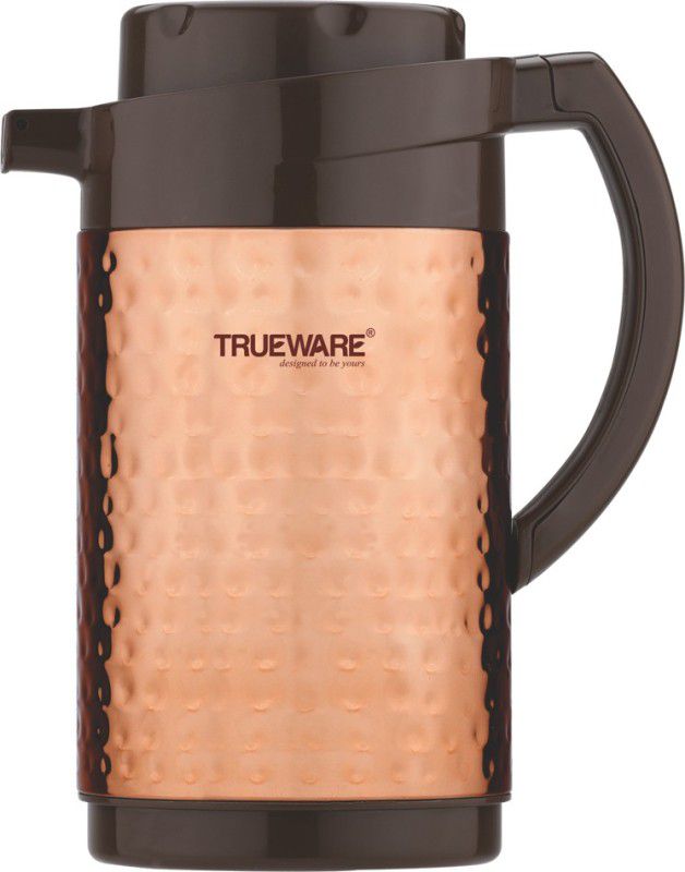 Trueware Thrushed Insulated Copper Jug -1200ml 1200 ml Flask  (Pack of 1, Copper, Copper, Steel)