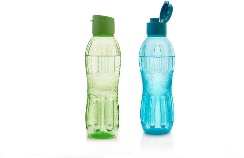 Signoraware Fliptop Aqua Fresh 1000 ml Bottle  (Pack of 2, Multicolor, Plastic)