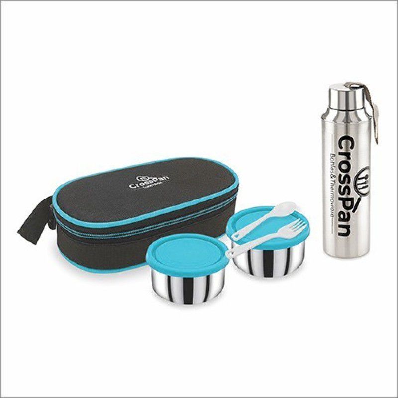 CrossPan Combo Freshmeal blue 2 Containers Lunch Box  (440 ml)