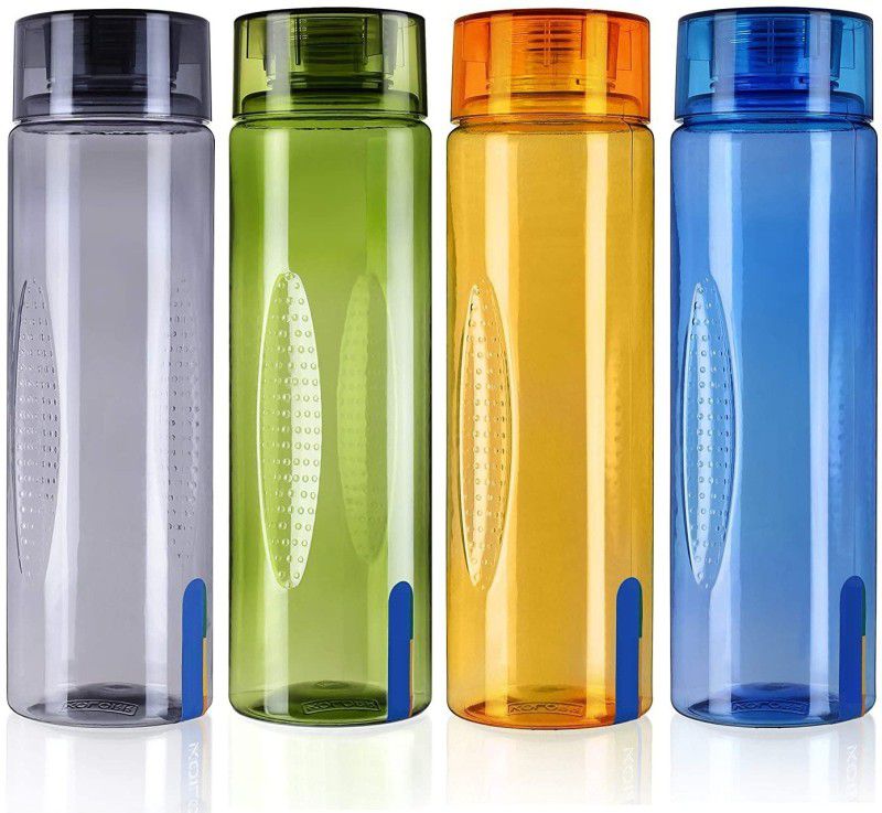 AK HUB Vibe Premium Plastic PET Fridge Bottle Set ( 4 Pcs Set ) ( Multicolor ) 1000 ml Bottle  (Pack of 4, Multicolor, Plastic)
