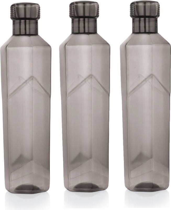 Glacier Premium Quality Fridge Water Bottle Set of 3 For Home,Gym,Office (Black) 1000 ml Bottle  (Pack of 3, Plastic)