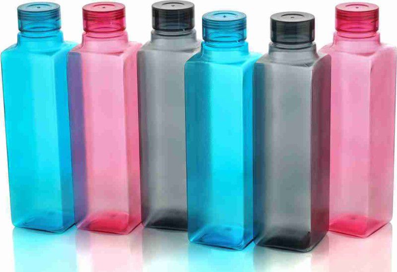 paytonhub QUALITY PRODUCTS SQUARE WATER BOTTLE SET OF 6 6000 ml Bottle  (Pack of 6, Multicolor, Pink, Plastic)
