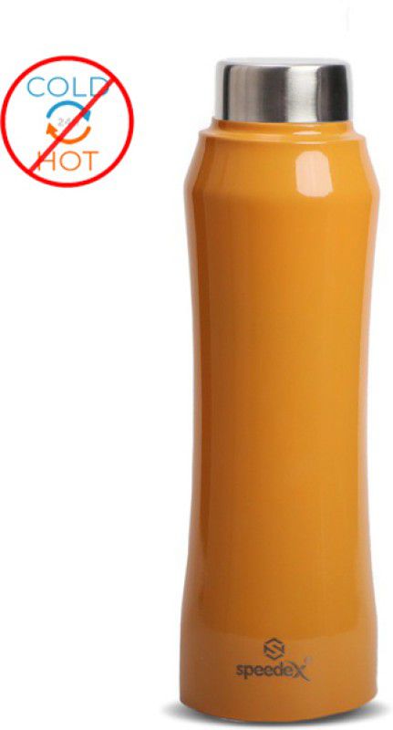 SPEEDEX Stainless Steel Fridge Water Bottle for Office Home School Gym Boys & Girls 1000 ml Bottle  (Pack of 1, Orange, Steel)