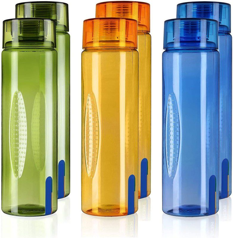 AK HUB Vibe Premium Plastic PET Fridge Bottle Set ( 6 Pcs Set ) ( Multicolor ) 1000 ml Bottle  (Pack of 6, Multicolor, Plastic)