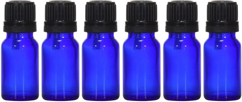 nsb herbals Blue Glass Bottle + Euro Dropper for Essential Oil, DIY Perfume, Multipurpose Use 15 ml Bottle  (Pack of 6, Blue, Glass)
