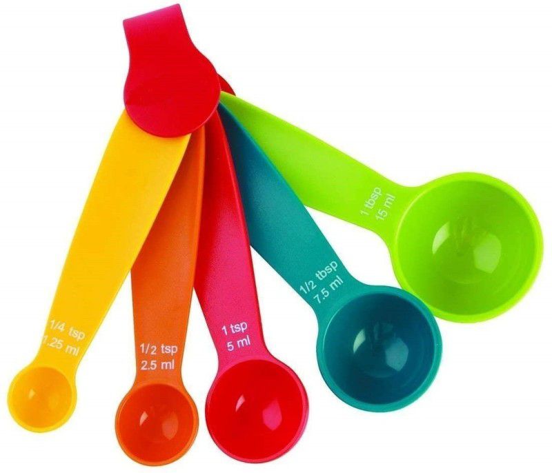 SWISS WONDER IIX™-87-HN-Baking Measurement Measuring Colorful Plastic Spoons Set 5 Pcs Measuring Cup Set  (1 ml, 2.5 ml, 5 ml, 7.5 ml, 15 ml)