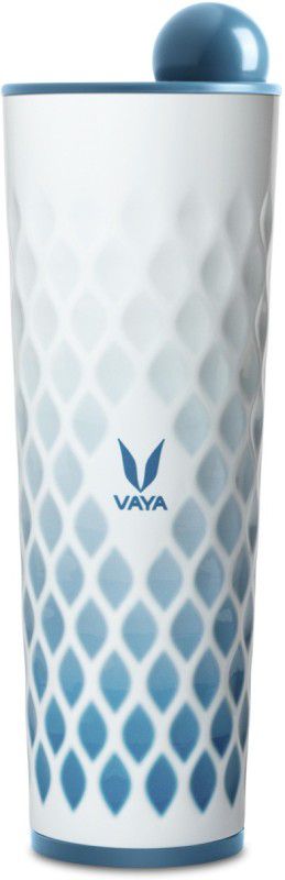 VAYA DRYNK Vacuum Insulated Stainless Steel Water Bottle, Thermosteel Flask with Globe Lid 600 ml Bottle  (Pack of 1, Blue, Steel)