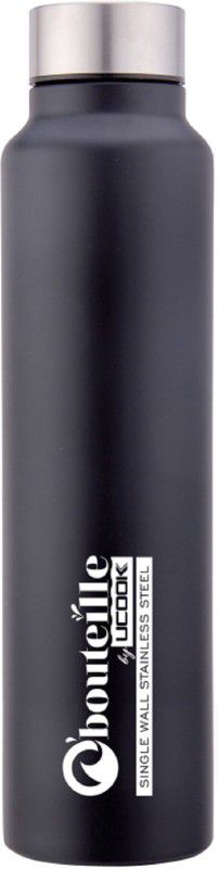 obouteille Stainless Steel Single Wall Black 1000 ml Bottle  (Pack of 1, Black, Steel)