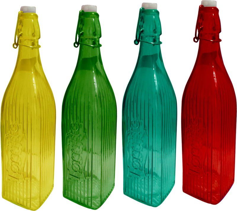 Rsraghav HDLG37 1000 ml Bottle  (Pack of 4, Multicolor, Glass)
