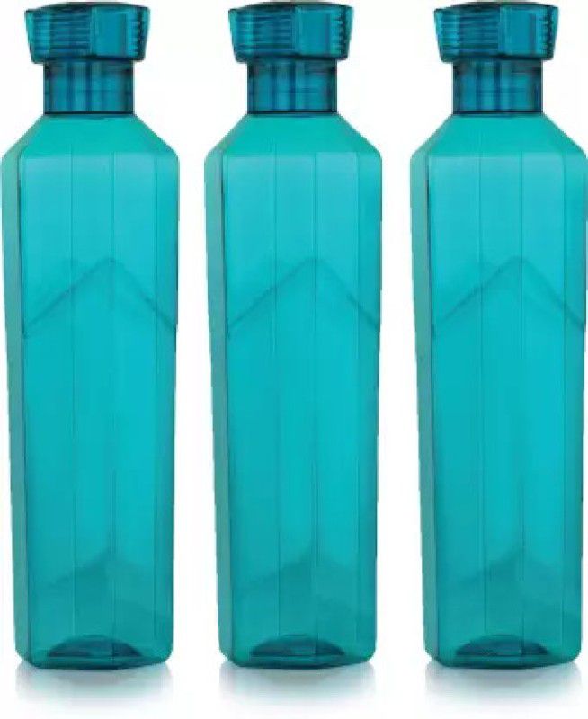 SIDDHESHWAR TRADING Premium Glacier Fridge Water Bottles Set Of 3 For Gym, Office, Home ( 3 PCS ) 1000 ml Bottle  (Pack of 3, Blue, PET)