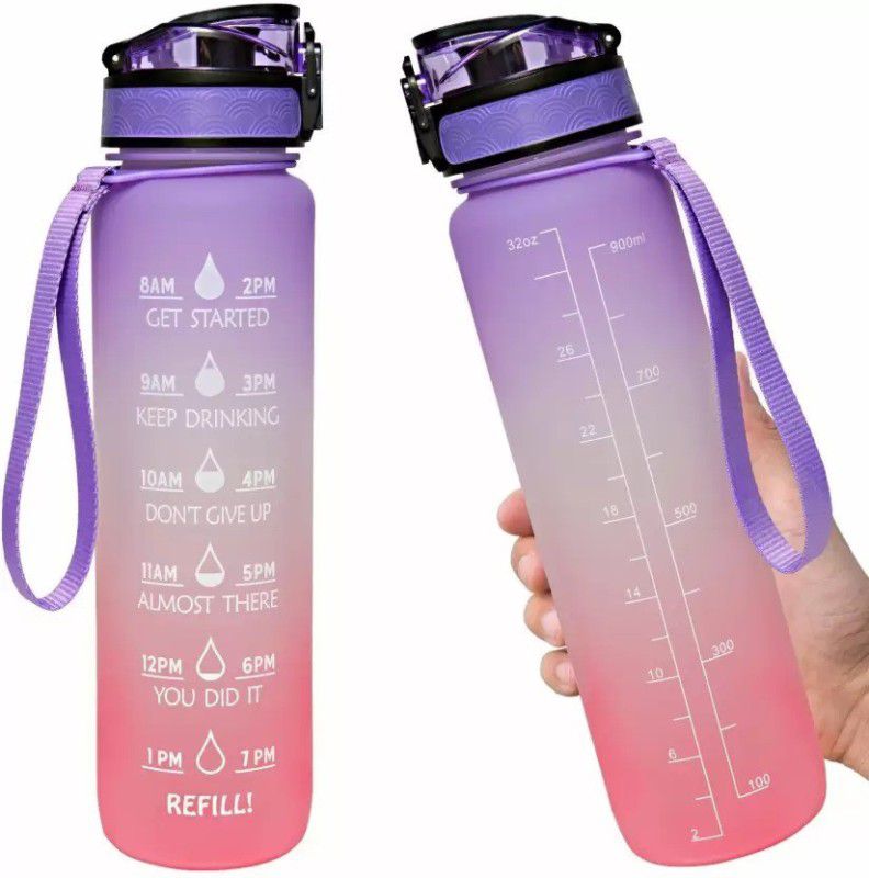 Gorofy Unbreakable Silicone Water Bottle 1 Litre 1000 ml Bottle  (Pack of 2, Pink, Plastic)