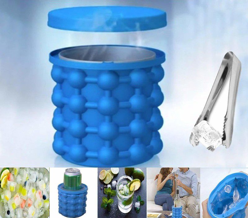 VibeX 1 L Silicone, Plastic VXI®-481-KM-Mold Ice Trays, Large Silicone Ice Bucket Ice Bucket  (Blue)