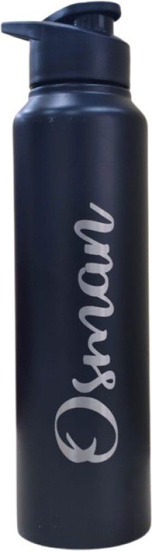 INCRIZMA Engraved [Name of Osman] Stainless Steel, Single Walled 1000ml Water Bottle 1000 ml Bottle  (Pack of 1, Black, Steel)