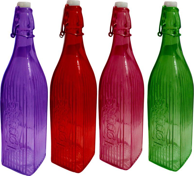 Rsraghav HDLG10 1000 ml Bottle  (Pack of 4, Multicolor, Glass)