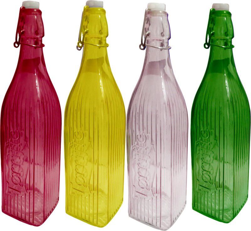 Rsraghav HDLG14 1000 ml Bottle  (Pack of 4, Multicolor, Glass)