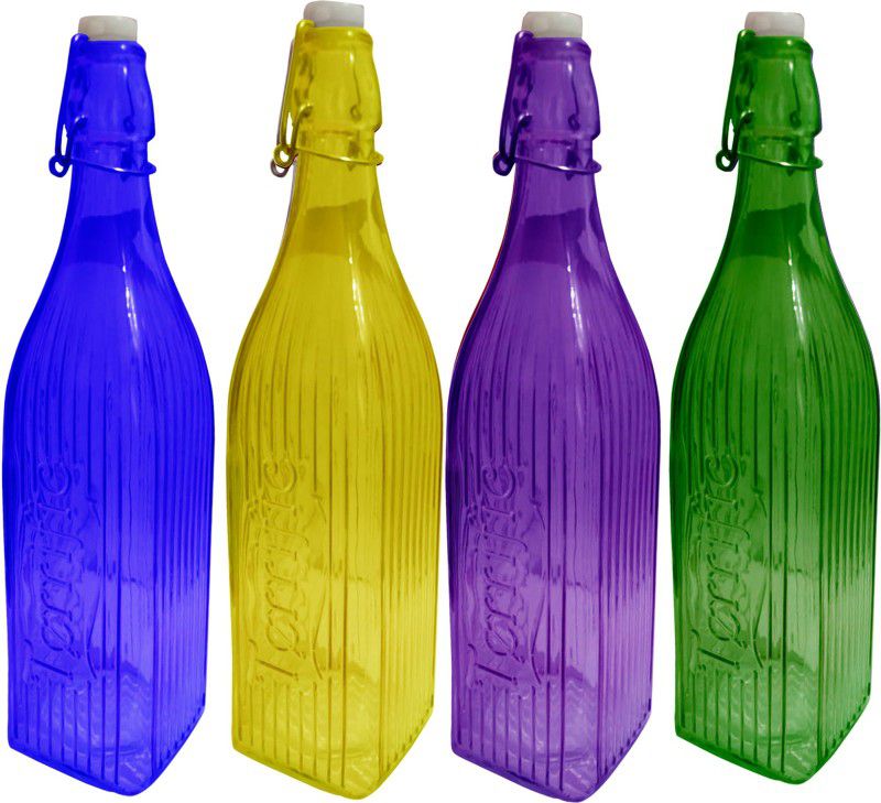 Rsraghav HDLG12 1000 ml Bottle  (Pack of 4, Multicolor, Glass)