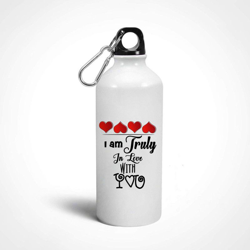 Festa Valentine Gift For Girlfriend Boyfriend Gift Wife Printed Design-22 600 ml Bottle  (Pack of 1, White, Aluminium)