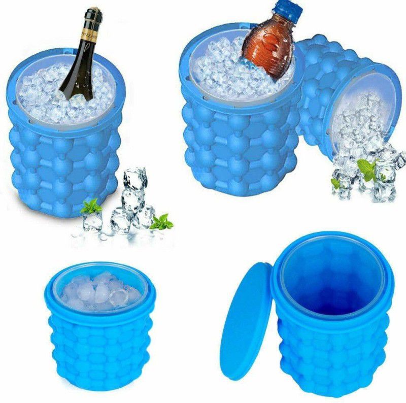 VibeX 1 L Silicone, Plastic XX®-461-FV-Mold Ice Trays, Large Silicone Ice Bucket Ice Bucket  (Blue)