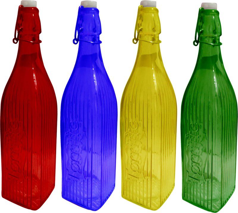 Rsraghav HDLG23 1000 ml Bottle  (Pack of 4, Multicolor, Glass)