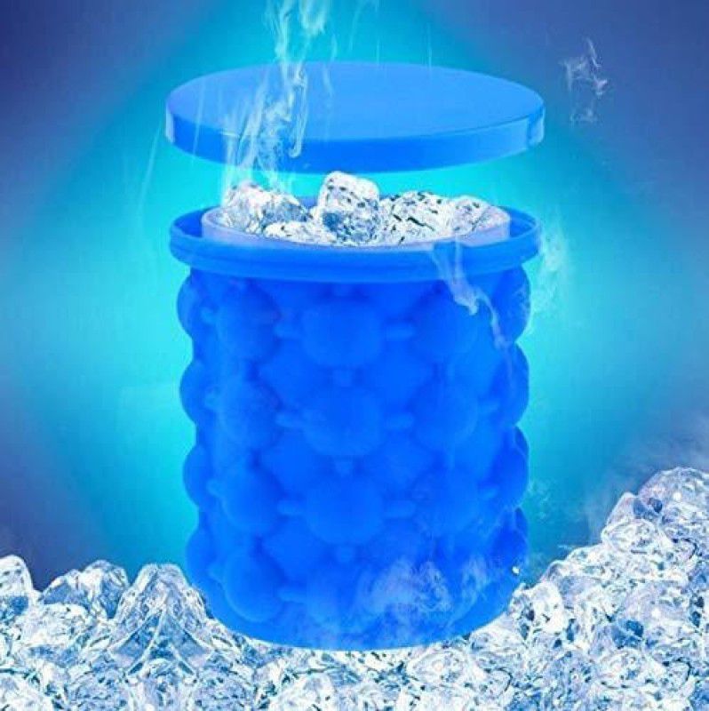 VibeX 1 L Silicone, Plastic VXI®-465-KM-1 pcs Silicone Ice Bucket, Large Silicone Ice Bucket (2 in 1) Ice Bucket  (Blue)