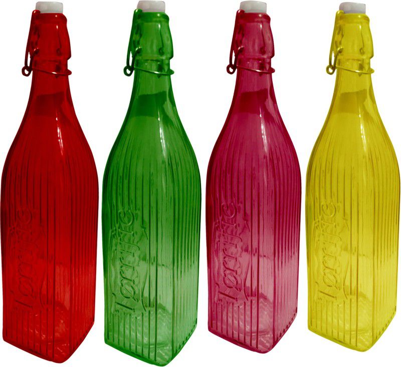 Rsraghav HDLG18 1000 ml Bottle  (Pack of 4, Multicolor, Glass)