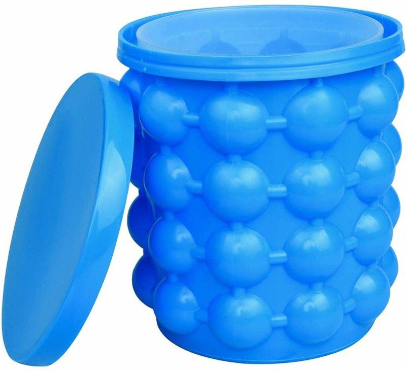 VibeX 1 L Plastic, Silicone XX™-446-IK-Silicone Ice Cube Maker Bucket Ice-Ball Makers for Party and Picnic Ice Bucket  (Blue)