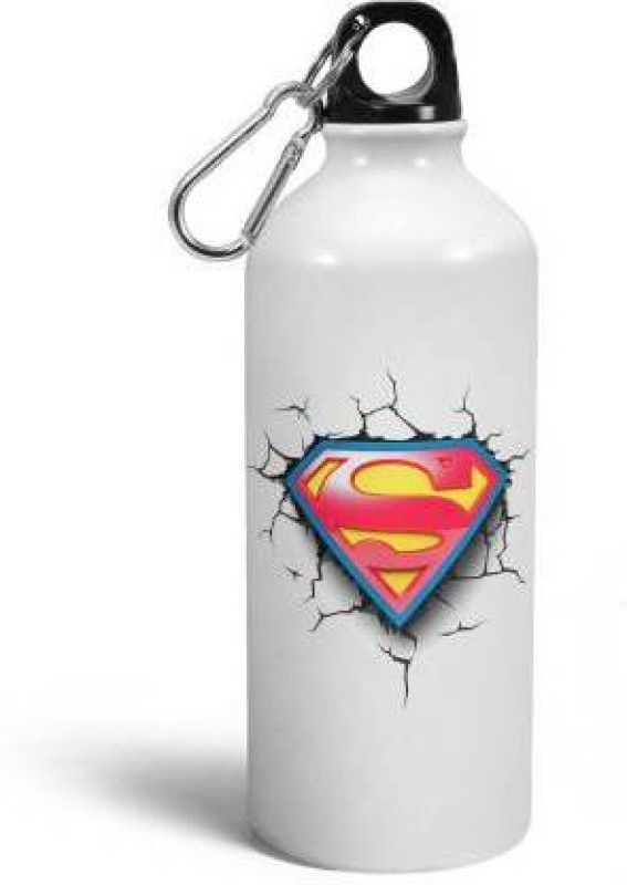 Vidaara Superman cracked 600 ml Bottle  (Pack of 1, White, Aluminium)