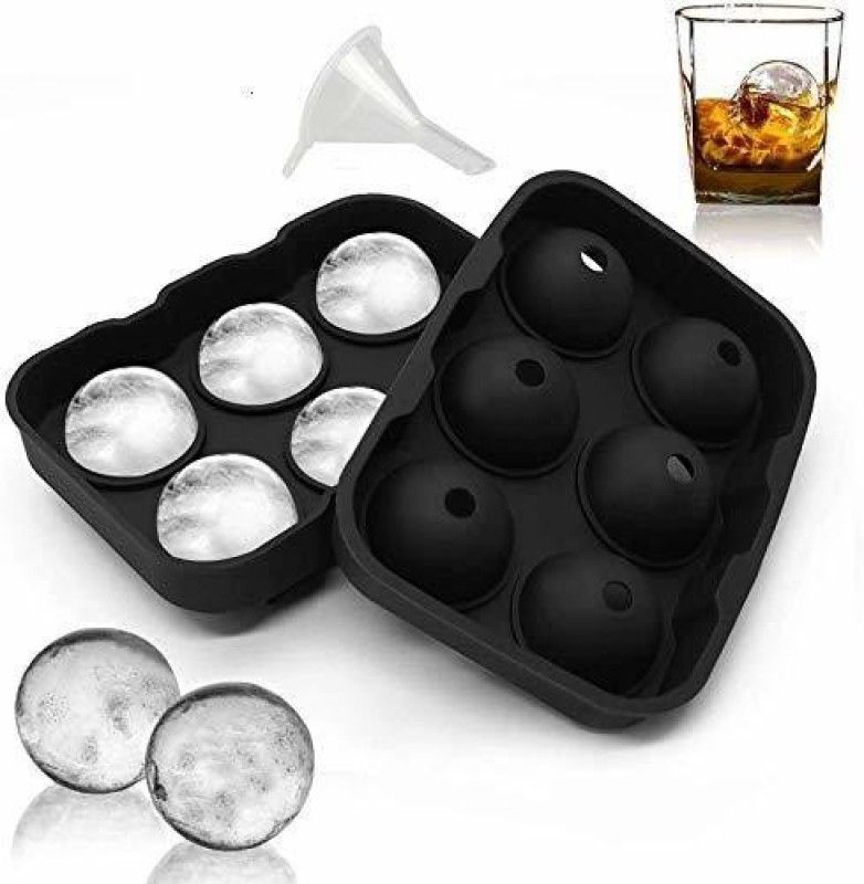 PAVITYAKSH 0 L Silicone 6 Round Ball Ice Cube Tray Maker Mold Ice Bucket