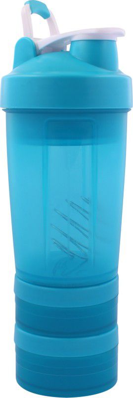 YACHT Protein Shaker Bottles For BCAA Shake Gym Sipper and Wire Whisk, Power 700 ml Bottle  (Pack of 1, Blue, Plastic)
