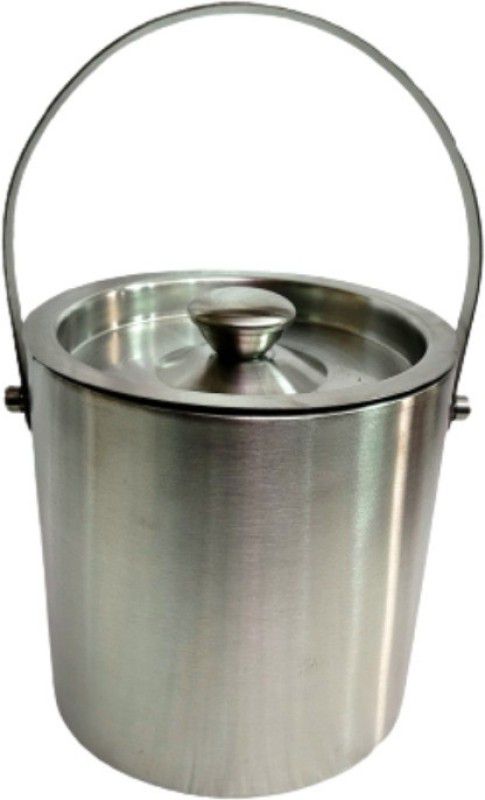 PRONIKS 1.5 L Steel Stainless Steel Bar Accessories Ice Bucket for home and mini bar dining Ice Bucket  (Steel)