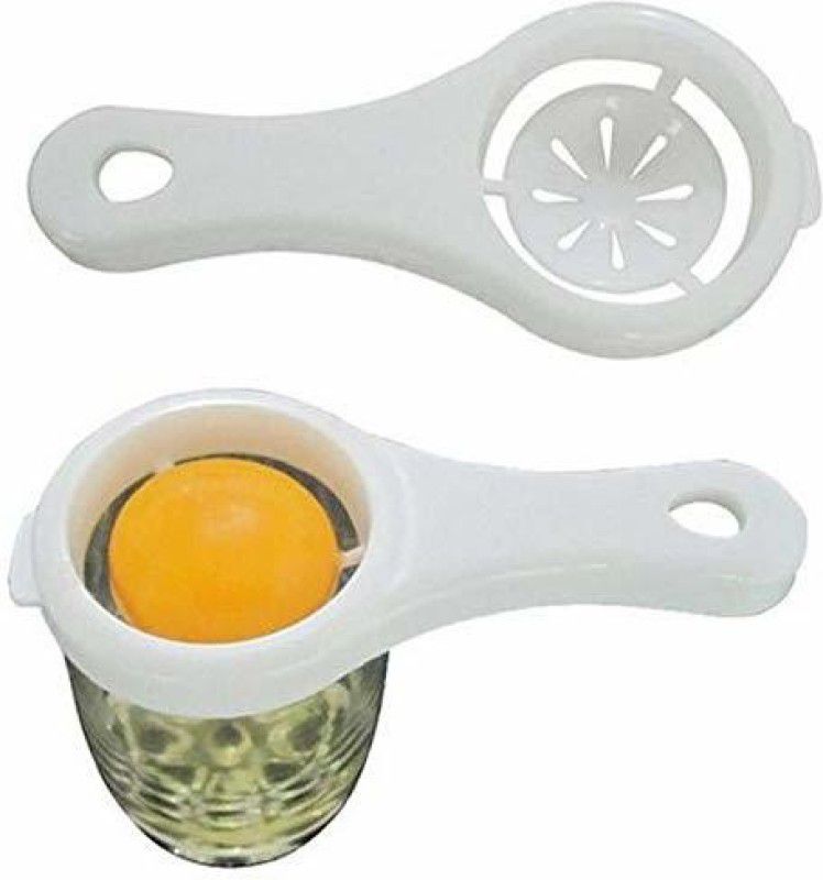 luxxuro Plastic Hand Egg Yolk Separator Kitchen|Plastic Egg yolk Separator Plastic Egg Separator  (White, Pack of 1)
