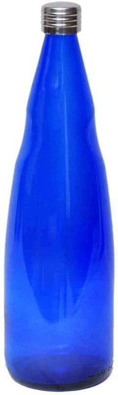 Machak Keez Glass Water Bottle for Fridge with Stainless Steel Cap 1000 ml Bottle  (Pack of 1, Blue, Glass)