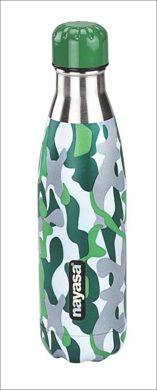 NAYASA Ebony Army Print Vacuum Flask 500 ml Green Color 500 ml Flask  (Pack of 1, Green, Steel)