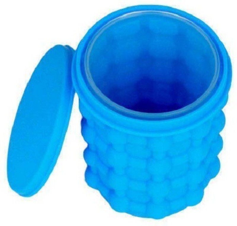 JIYA MART 1 L Silicone 1 L Silicone Ice Cube Maker ( Silicone ) Ice Bucket (Blue) Ice Bucket  (Blue)