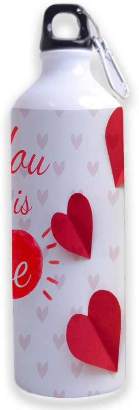 Royals of Sawaigarh All You Need Is love Printed With Hearts Designer Sipper 750 ml Bottle  (Pack of 1, Multicolor, Aluminium)