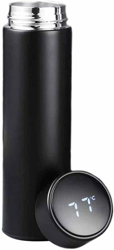 STOCKHAWKERS Perfect Vacuum Flasks Stainless Steel Water Thermal Bottle LED Temperature Display 500 ml Bottle  (Pack of 1, Black, Steel)