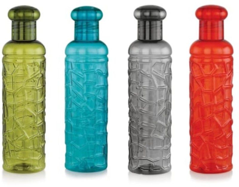 PuthaK Plastic Food Grade Fridge Round Water Bottle Set(4 Pieces, 500ML) PTHK-2743 500 ml Bottle  (Pack of 4, Multicolor, Plastic)