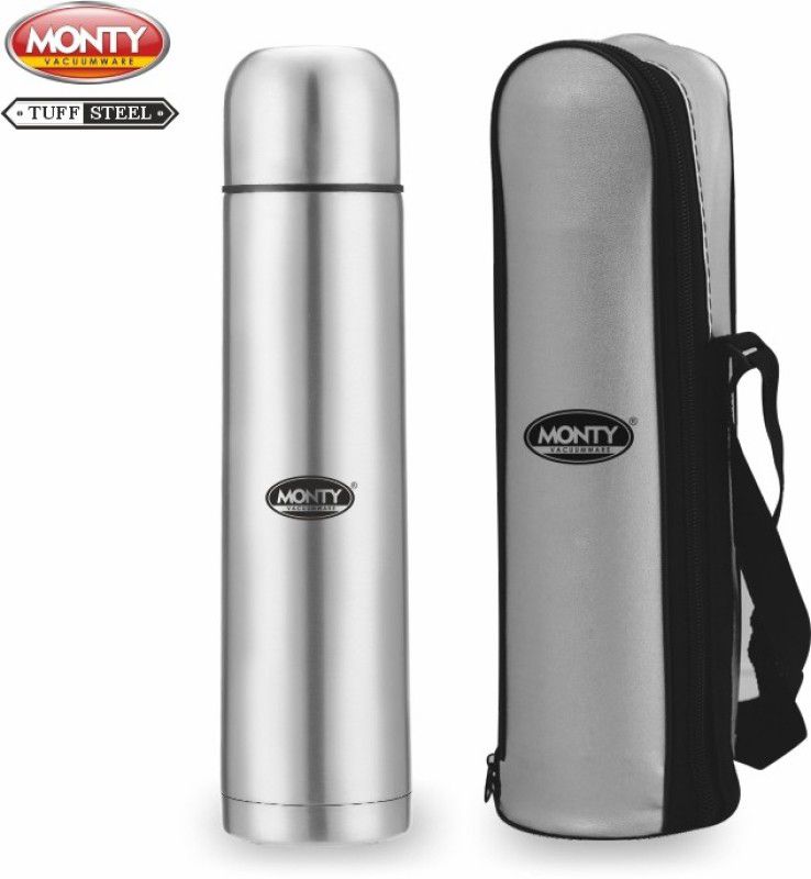 Monty Stainless Steel 500 ml Bullet Flask LID With FLIP Cap 500 ml Flask  (Pack of 1, Silver, Steel)