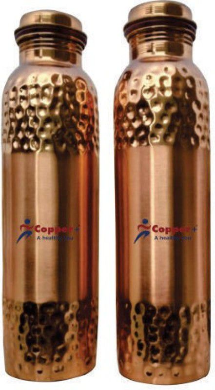 copper plus 100% PURE BOTTLE ANTIQUE DESINE 950 ml Bottle  (Pack of 2, Copper, Copper)