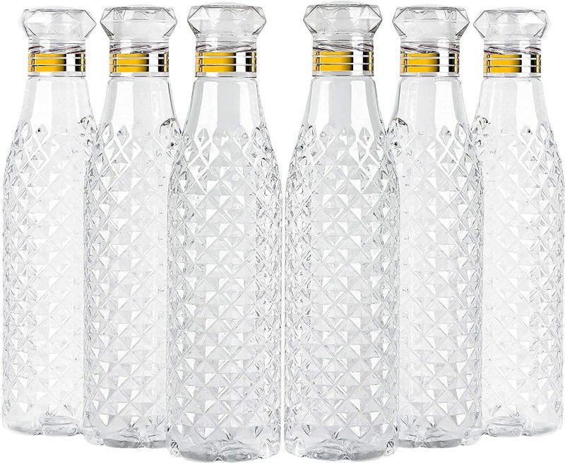 ALTOSA Plastic DIAMOND Water Bottle for Fridge Office Gym (1000 ml) - Pack of 6 1000 ml Bottle  (Pack of 6, White, Plastic)